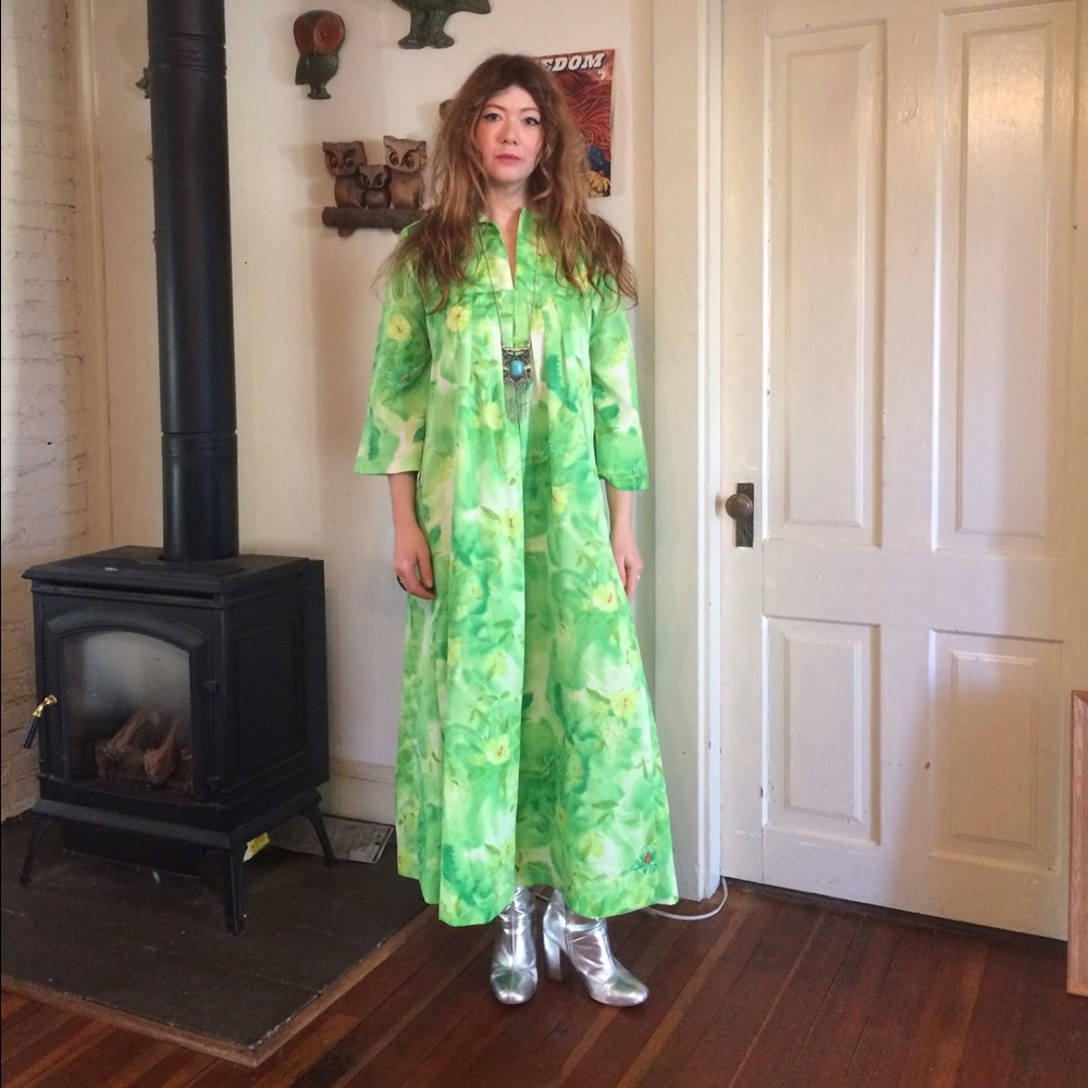 Neon jungle maxi dress