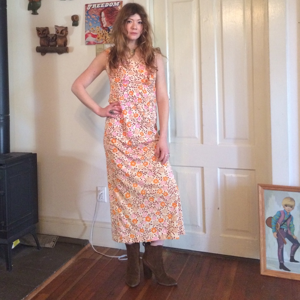Vintage floral maxi dress
