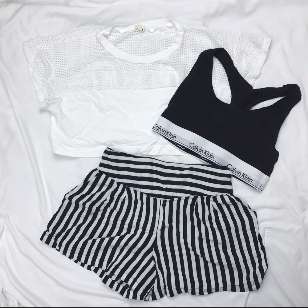 Black & White Flowy Shorts