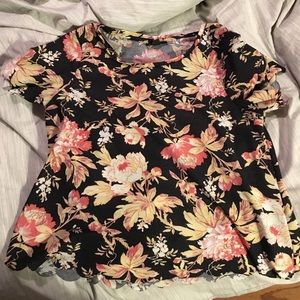 Black floral TOPSHOP top