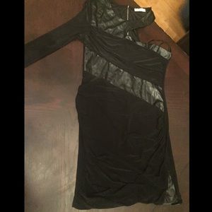 Arden b black one shoulder dress