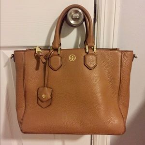 Tan Tory Burch Robinson Satchel