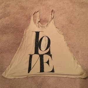 Love lace tank top