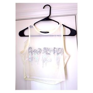 dollskill Tops - Dollskill "Wet" Mesh Crop Top dollskill Tops - Dollskill "Wet" Mesh Crop Top