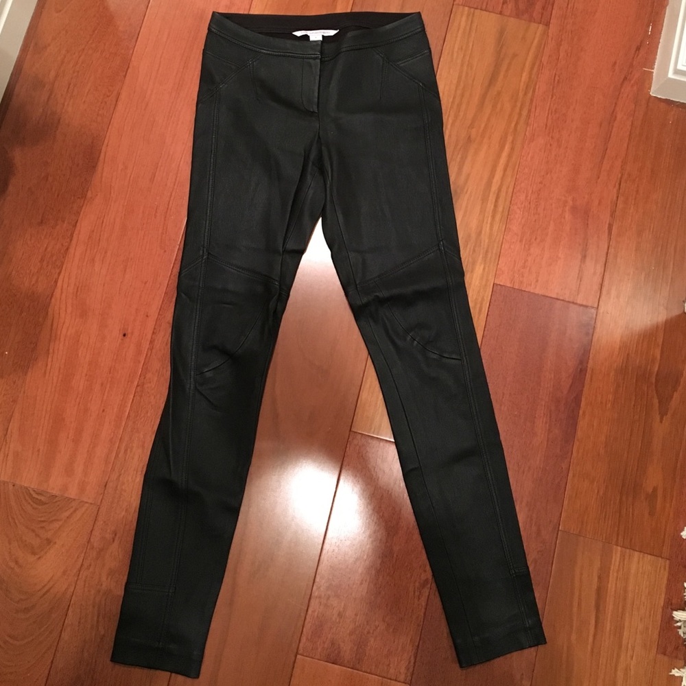 DVF Leather Legging Pants