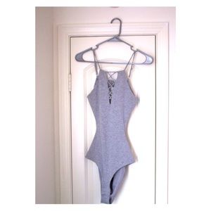 NWOT Gray Backless Bodysuit