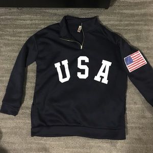 USA half zip sweater