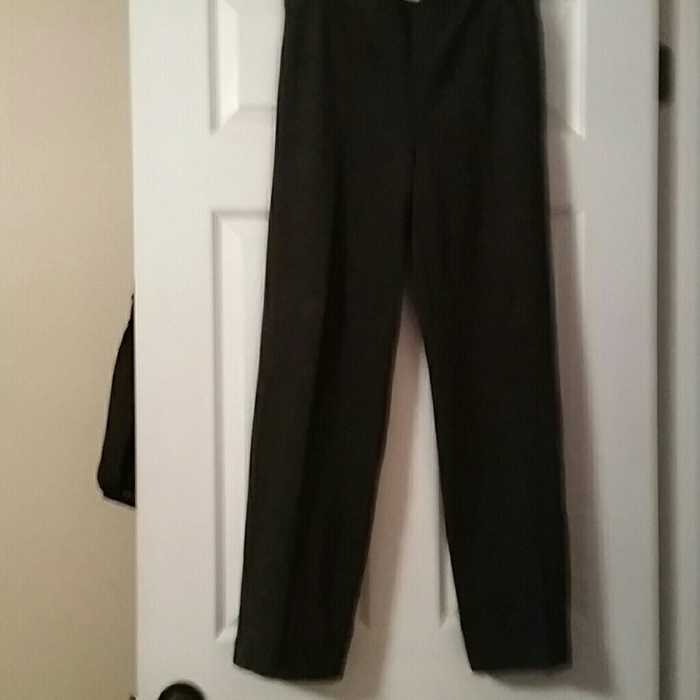Comfy Straight Slacks - Dk Heather-Gray