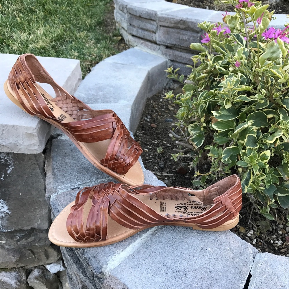 Genuine Handmade Huaraches Flat Sandals Leather - Picture 2 of 4