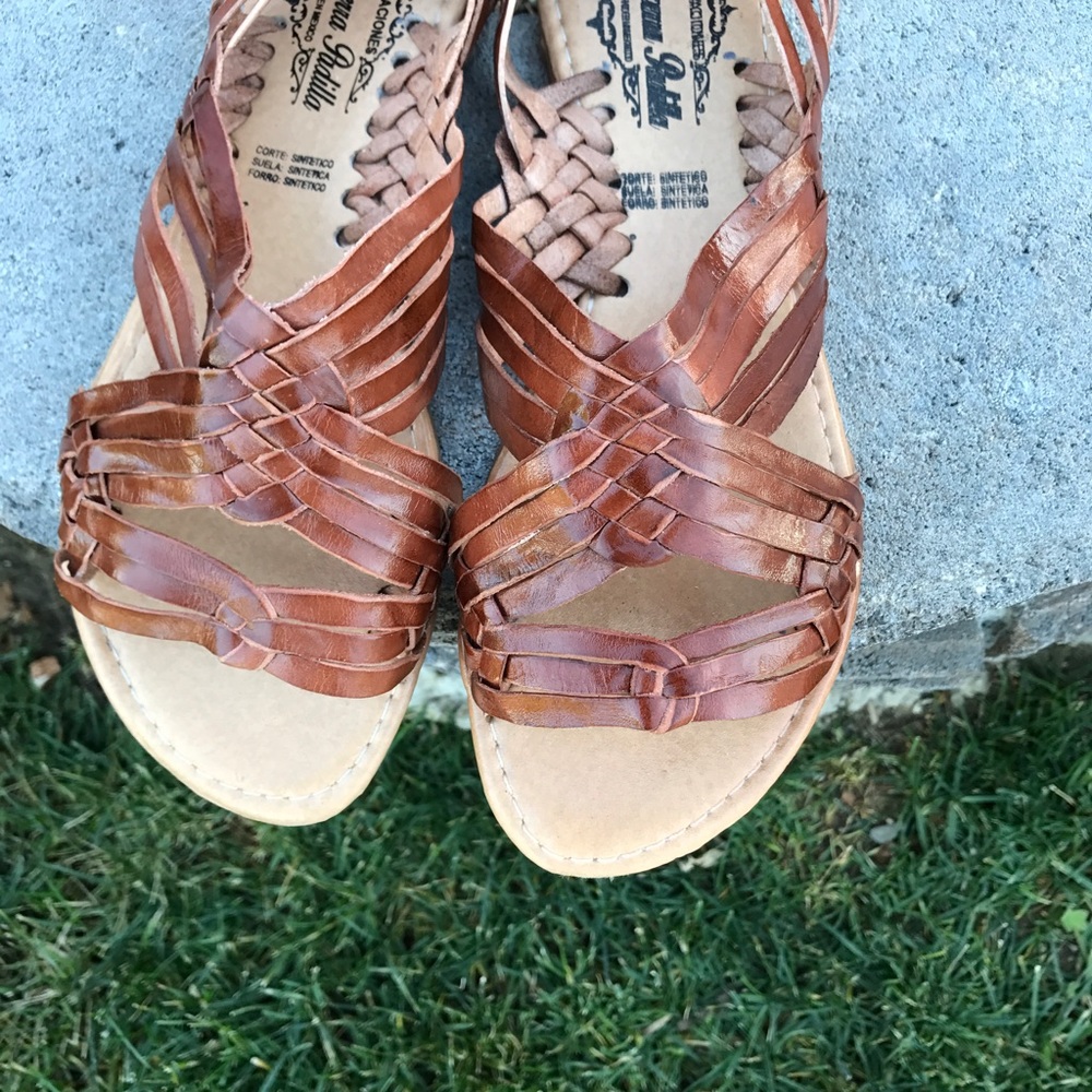 Genuine Handmade Huaraches Flat Sandals Leather - Picture 3 of 4