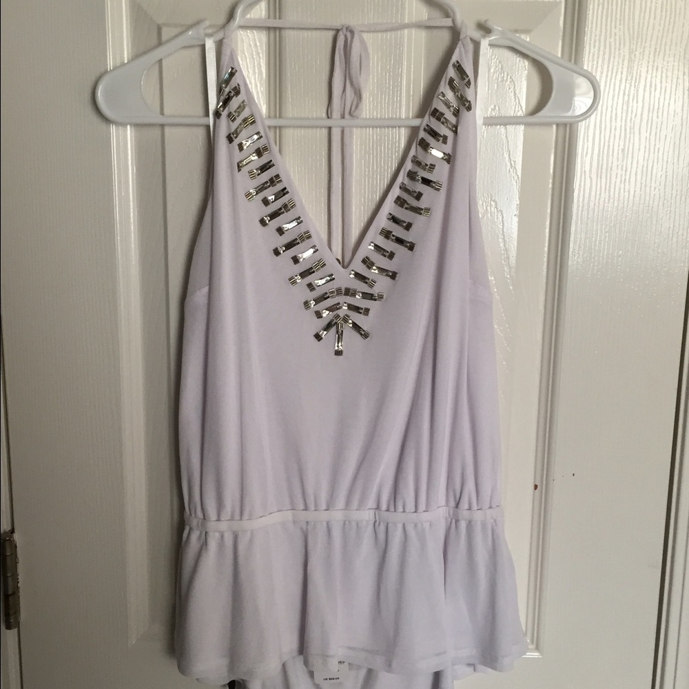 Bebe white halter top