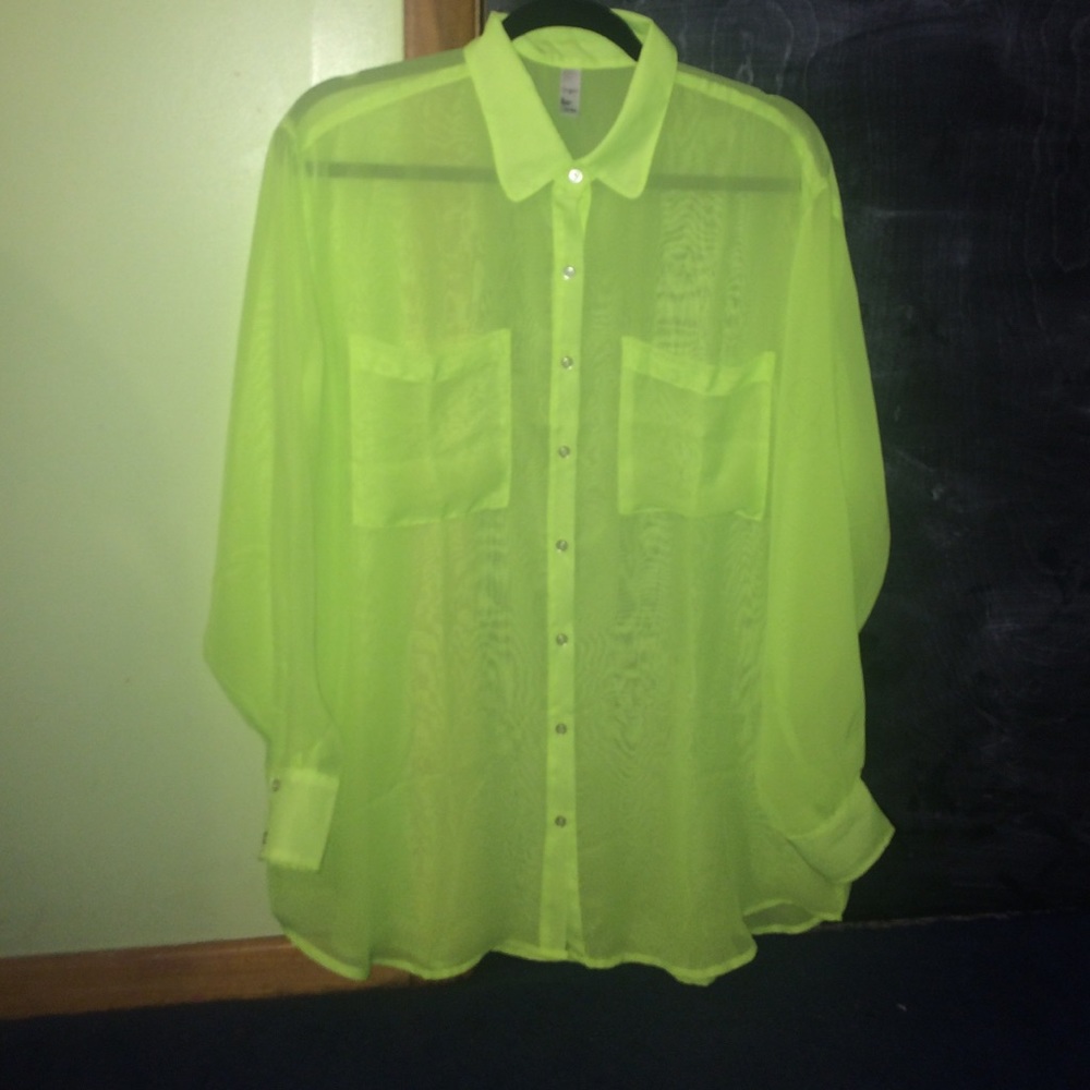 Neon chiffon shirt