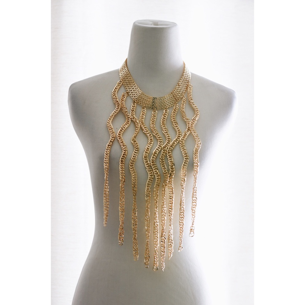 Wavey Gold Collar Necklace