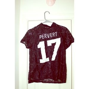 Black Lace "Pervert" Jersey Tee