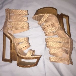 "CEYDA" beau+ashe Faux Snakeskin Heels