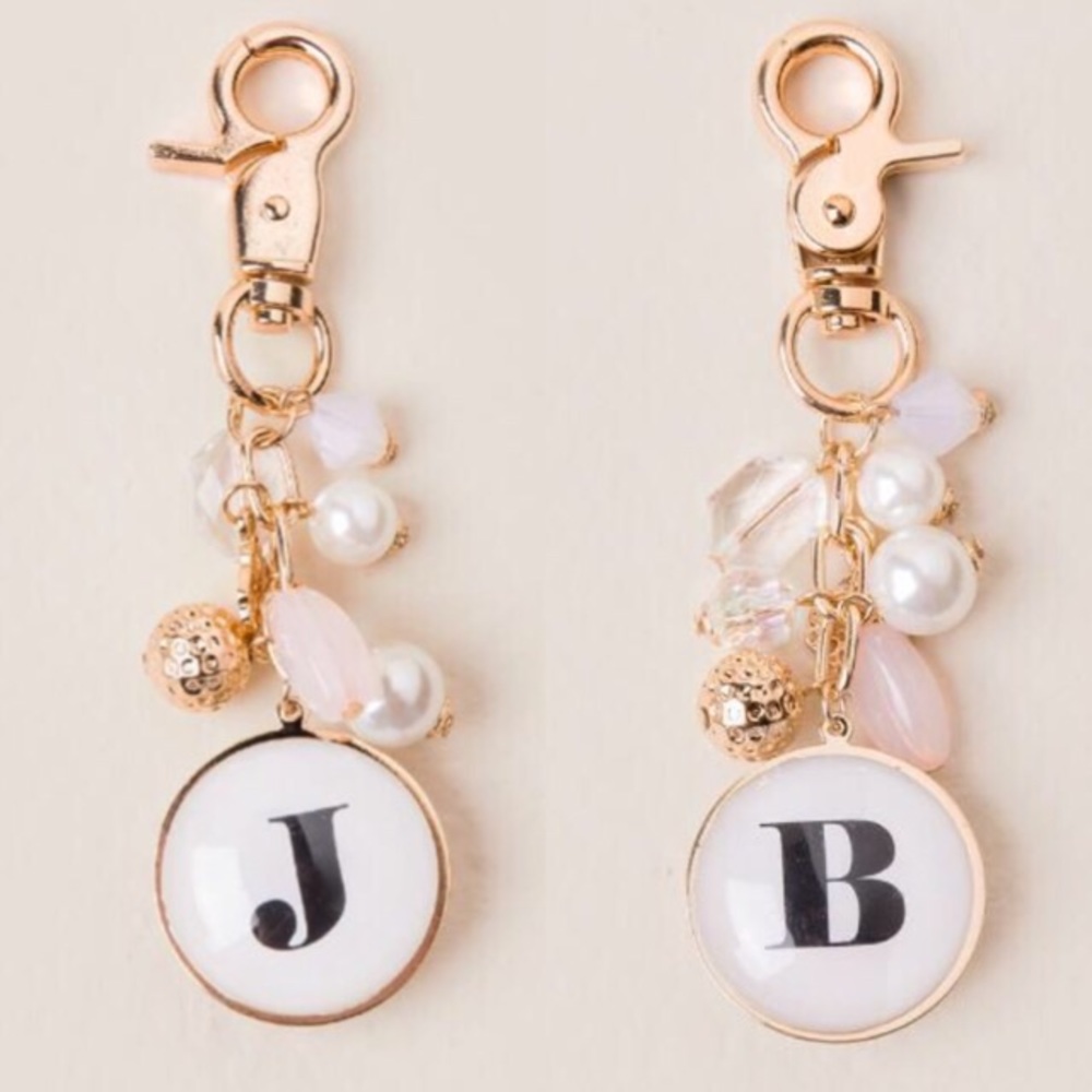 J Bubble Initial Keychain