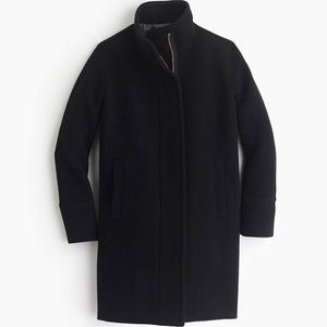 J Crew Black Stadium Cloth Cocoon Coat