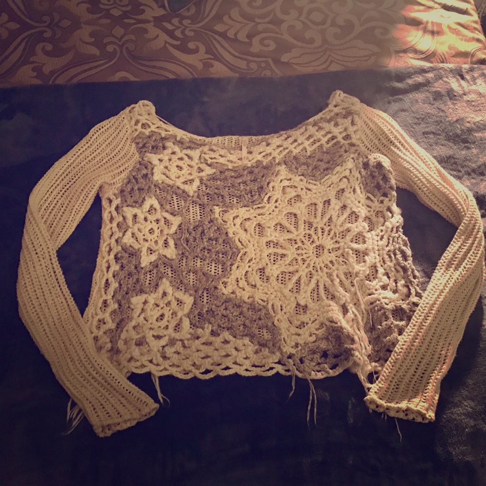 SOLD!! Free People Distressed Knit Sweater