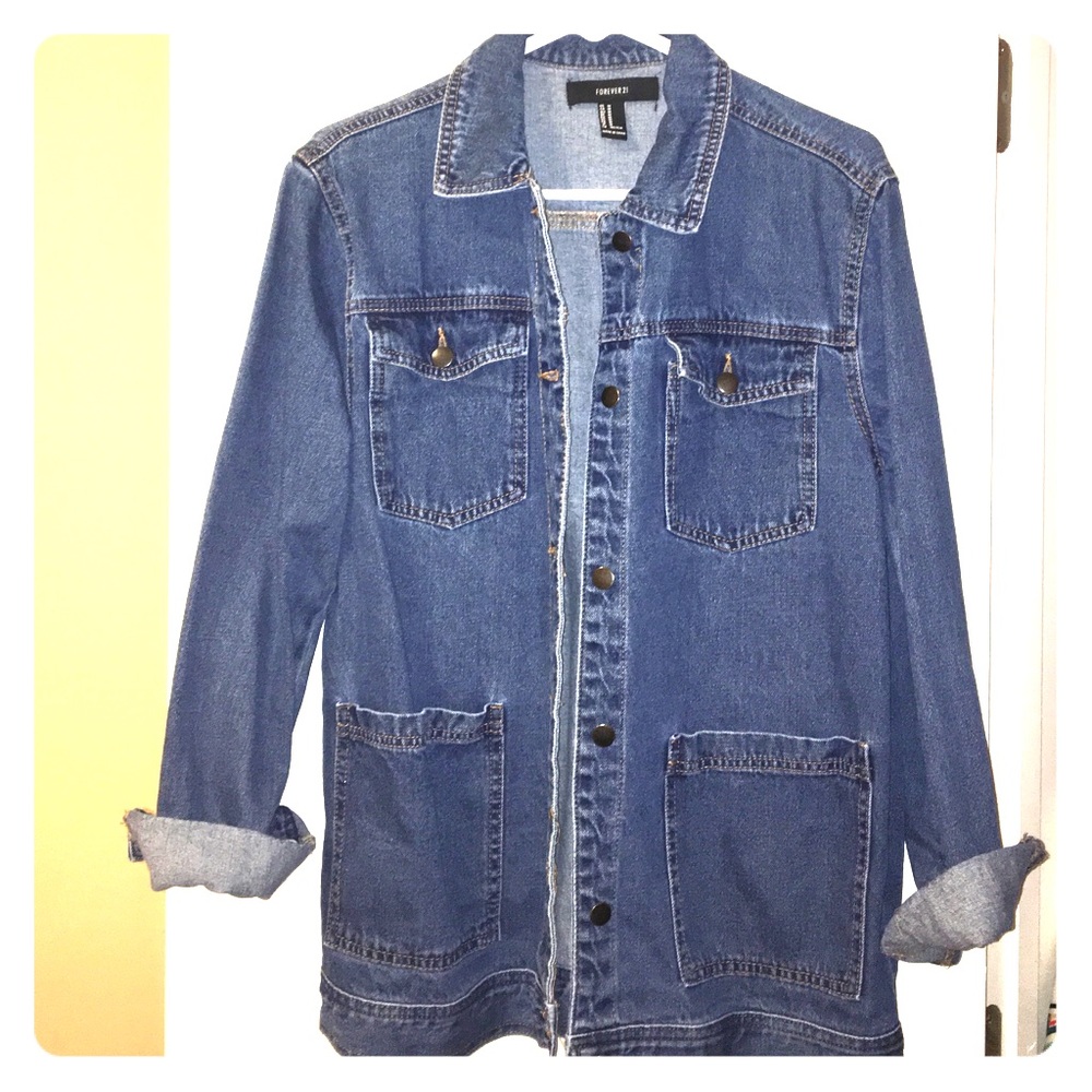 •Forever 21•Extended Length Denim Jacket