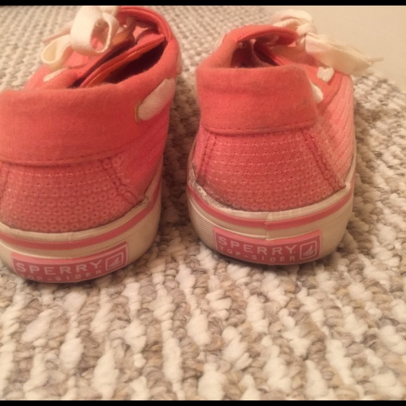 Coral Pink Sequin Sperry Topsider's - Picture 2 of 4