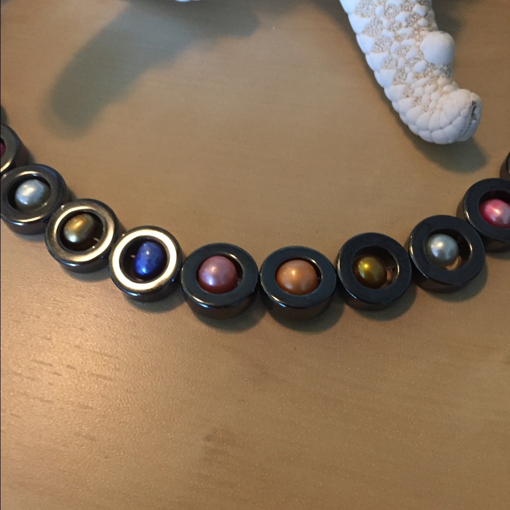 Hematite and Fresh Water Pearl necklace