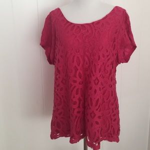 NWT pink Banana Republic lace top