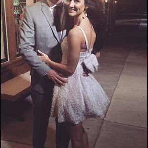 FRENCH CONNECTION blush "eyelash" party dress