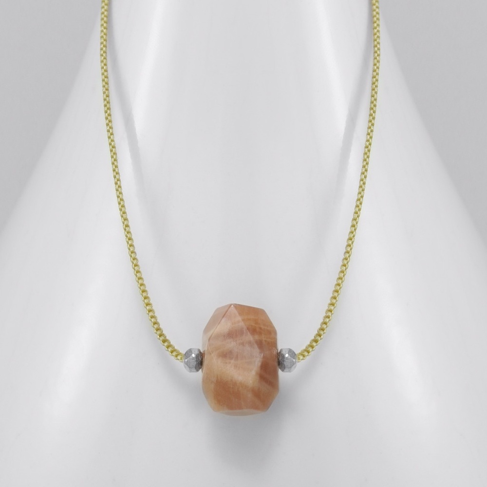 Stunning Fire Agate stone cord necklace