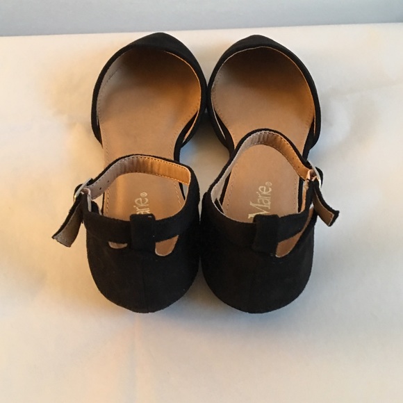 LAST❣️Black Vegan Suede Ankle Strap Flats - Picture 4 of 4