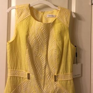 White and Yellow Calvin Klein size 4 dress!! NWT