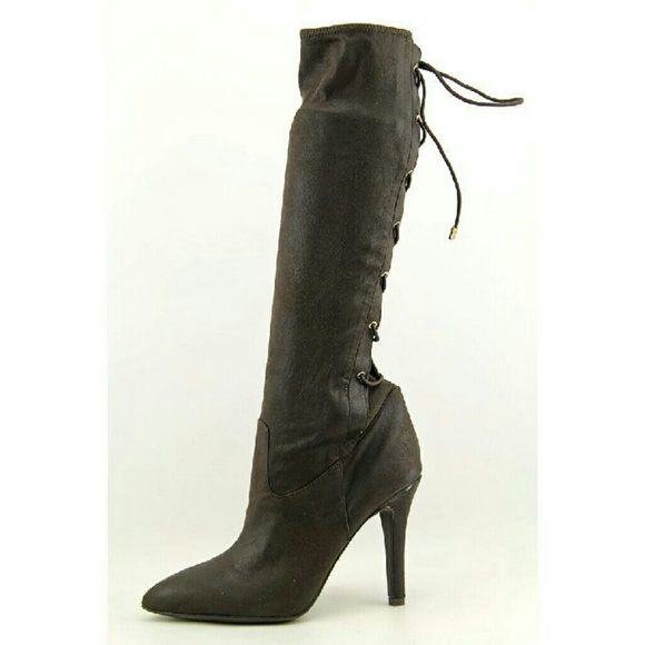 BCBG Black Erinn Boots 9.5 New Lace-up Boots - Picture 1 of 2