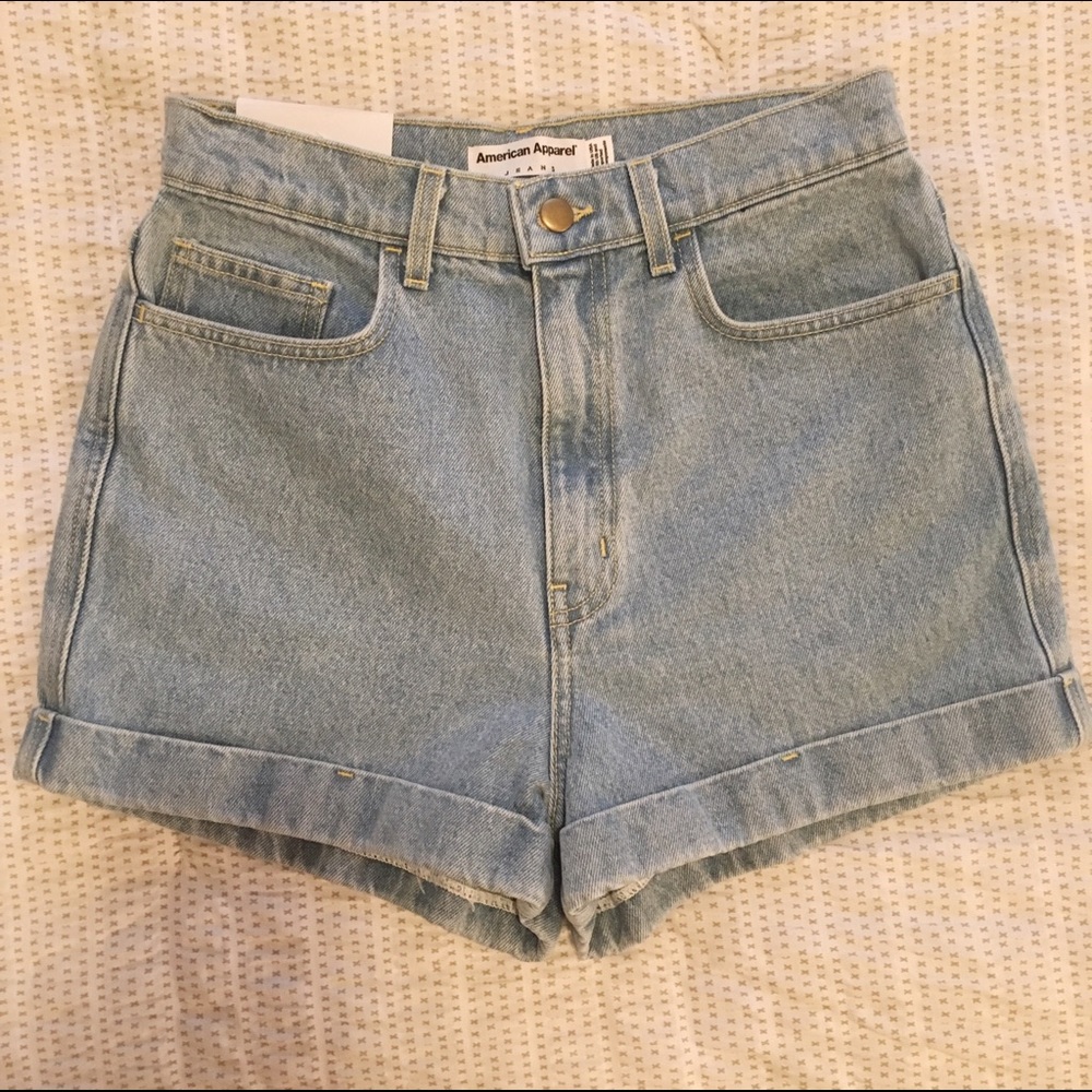 NWT American Apparel High Wast Jean Cut Off Shorts