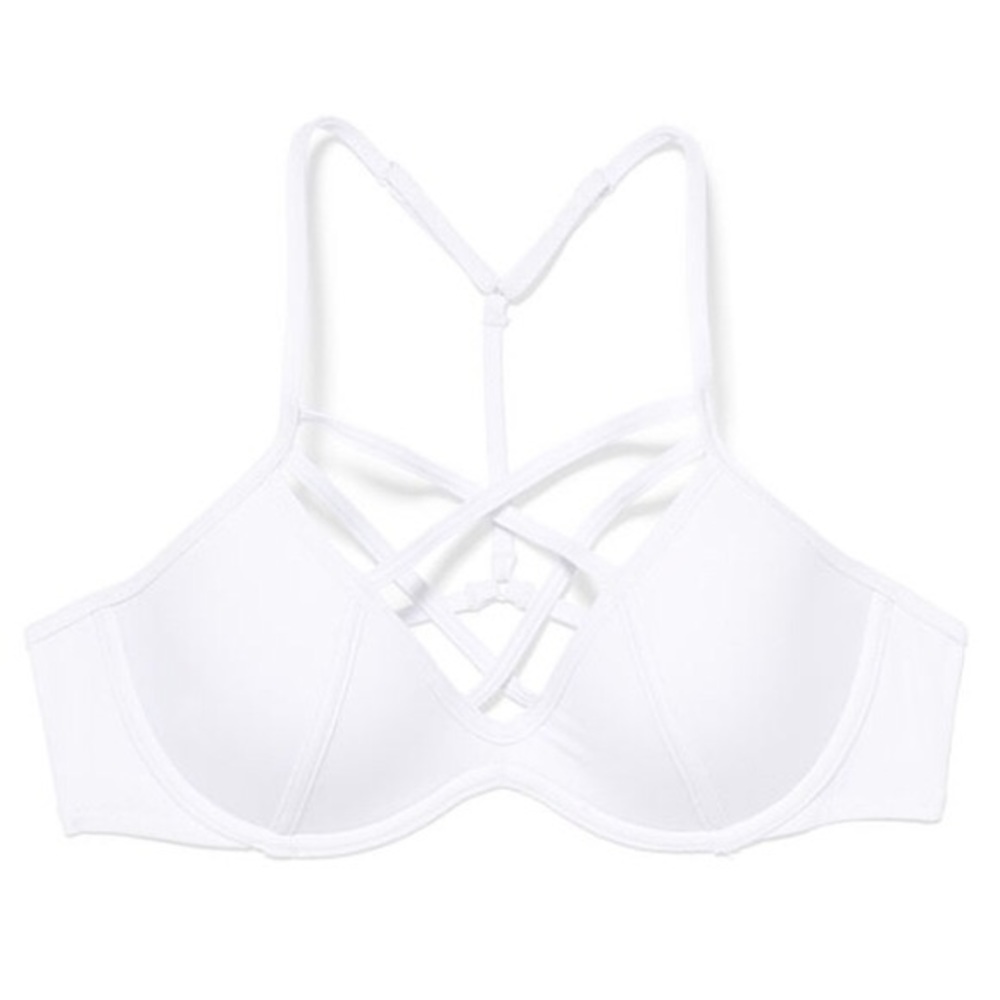 PINK Strappy Front T-back bikini swim Top