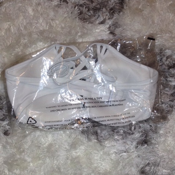 PINK Strappy Front T-back bikini swim Top - Picture 3 of 7