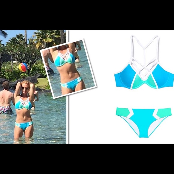 PINK Strappy Front T-back bikini swim Top - Picture 6 of 7