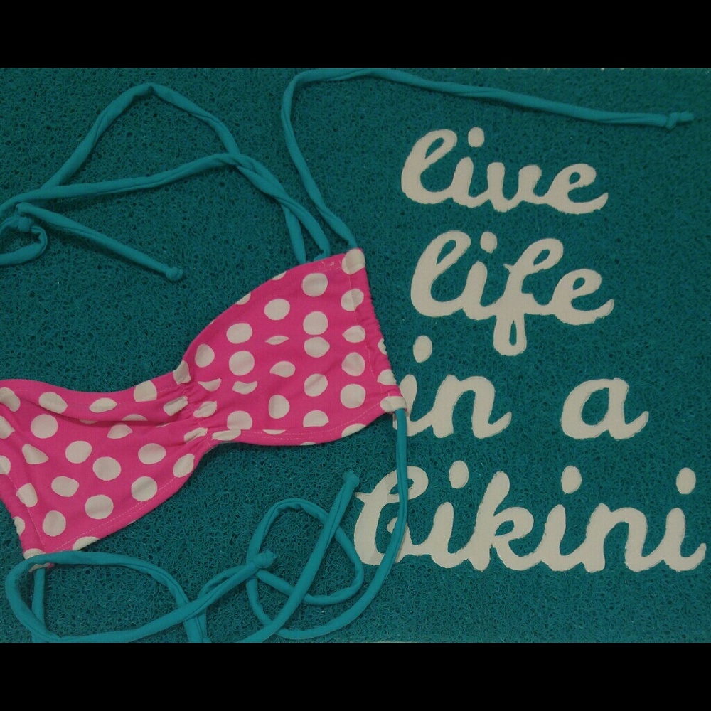 Pink polka dot bandeau nwt
