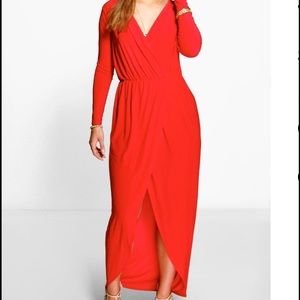 Brand new slinky red wrap dress