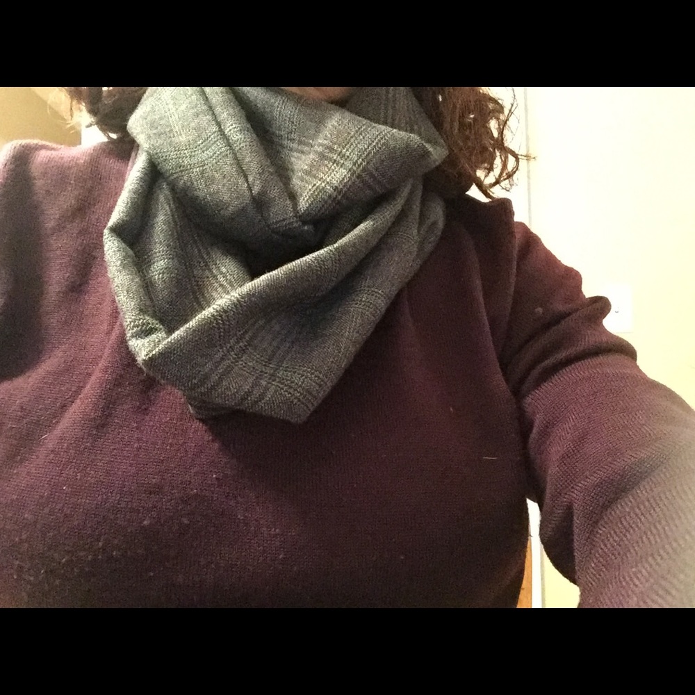 Plaid print, infinity scarf.