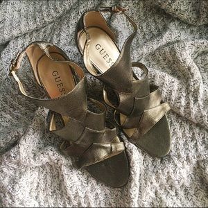 Guess Caged Gold "Stingray" Pebbled Leather