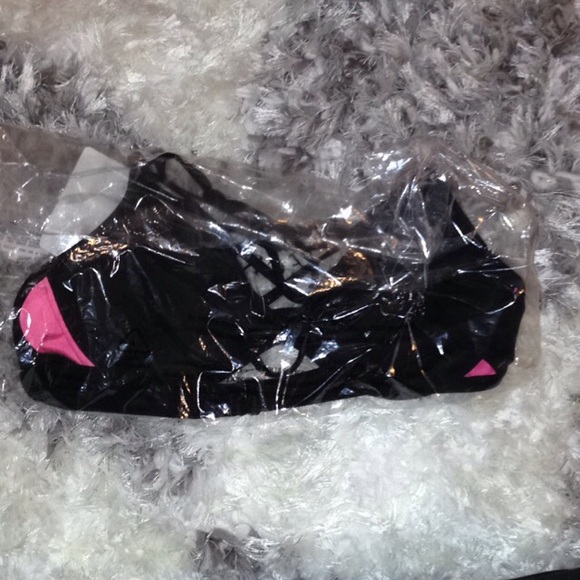 PINK Strappy Front T-back bikini swim Top - Picture 4 of 6