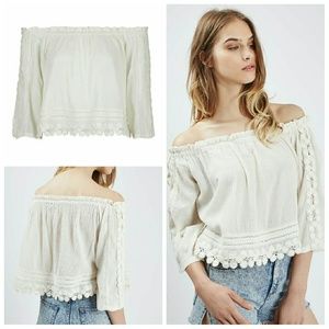 Topshop Crochet trim bardot