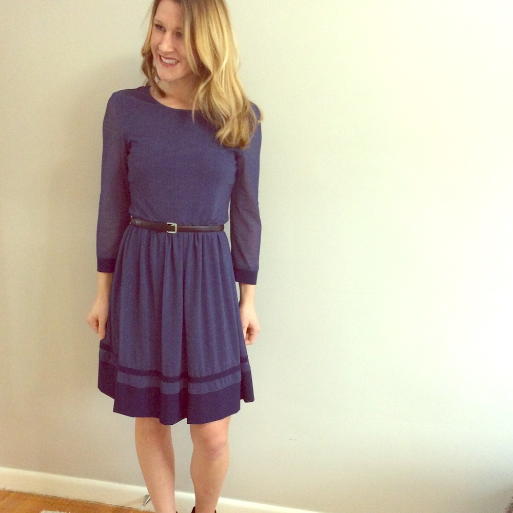 Beige by ECI long-sleeved Blue/navy dress