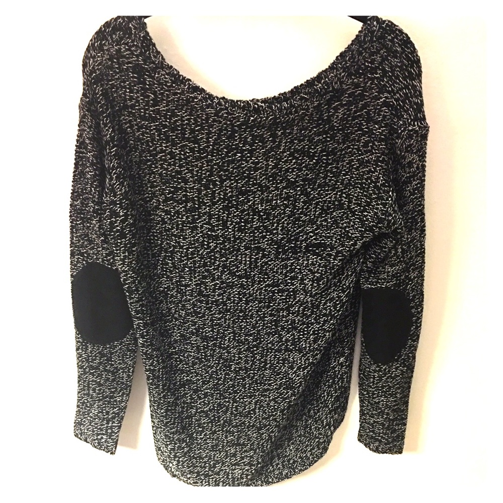 Francesca's Quinn Elbow Patch Sweater-long back