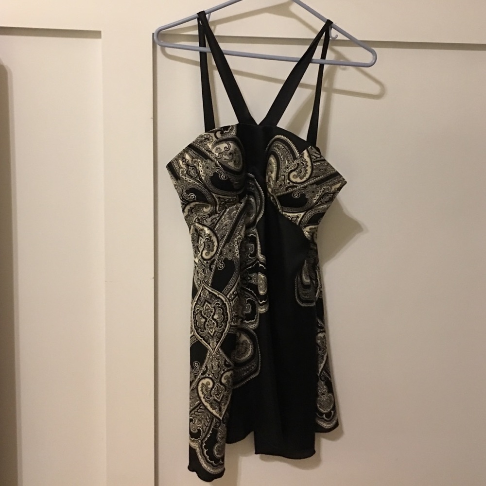 Pretty silk black and off white shirt