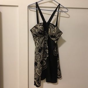 Pretty silk black and off white shirt