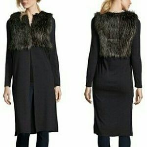 Very J Faux Fur Trim Coat