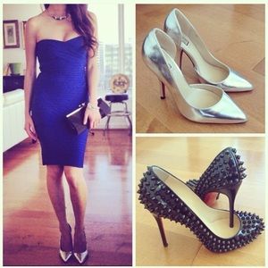 Silver pumps