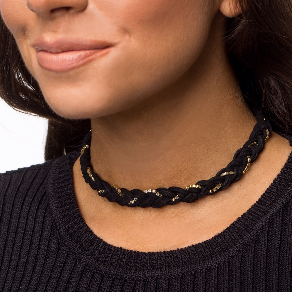 Genuine leather and Swarovski Crystal Choker
