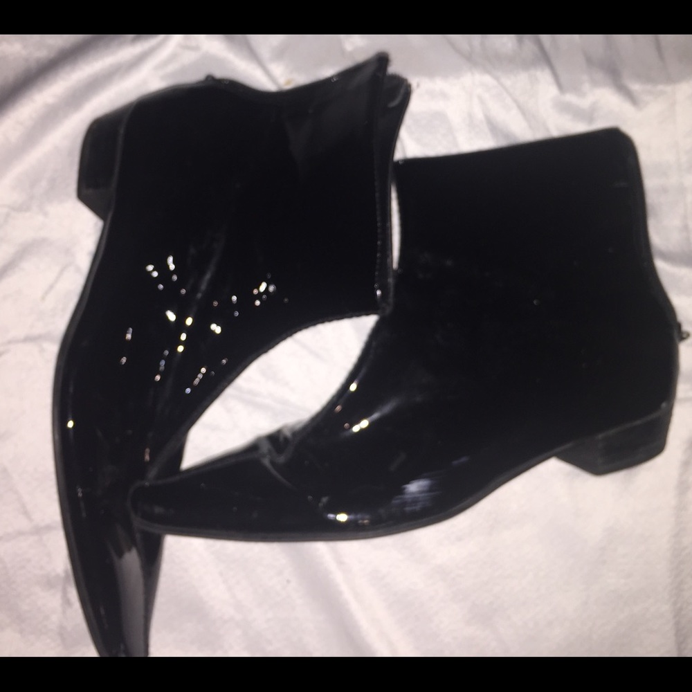 Black patent leather boot