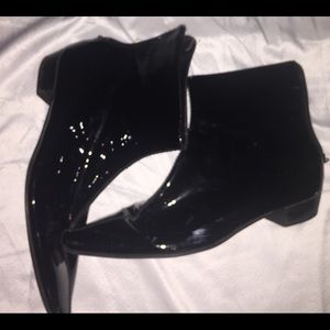 Black patent leather boot